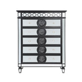 Varian II Black Velvet & BLACK & Sliver FINISH Chest Model BD00588 By ACME Furniture